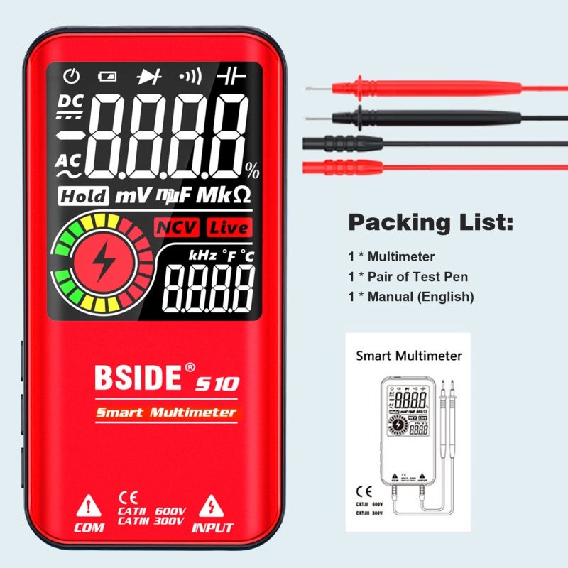 Digital Multimeter 3.5-Inch EBTN LCD High Precision Display - Multifunctional Auto Ranging 9999 Counts Voltmeter for Electrical Testing Home Industrial Use - Image 5