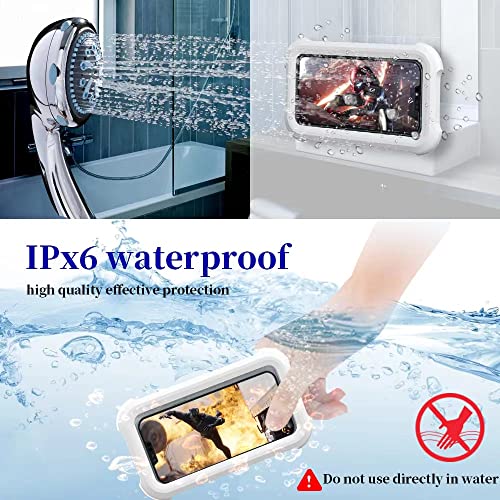 OOLYCIO Upgraded 480° Rotating Shower Phone Holder Waterproof Case with Touch Screen,OOLYICO Shower Accessories Guardian Buddy Holder Wall Mount Shelf in Bathroom Bathtub for 4" - 7" Cell Phone - Image 5