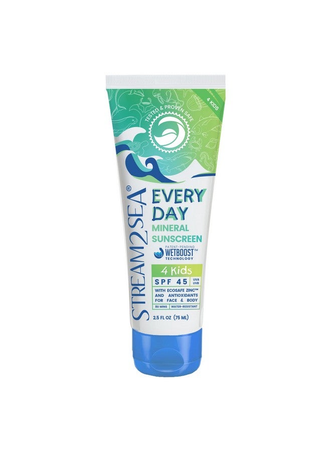 STREAM 2 SEA Spf 45 Every Day Kids Mineral Sunscreen 2.5 Fl Oz Biodegradable Paraben Free & Reef Safe Sunscreen For Face & Body For Kids Nongreasy Lightweight & Sheer Mineral Protection Against Uva & Uvb - Image 1