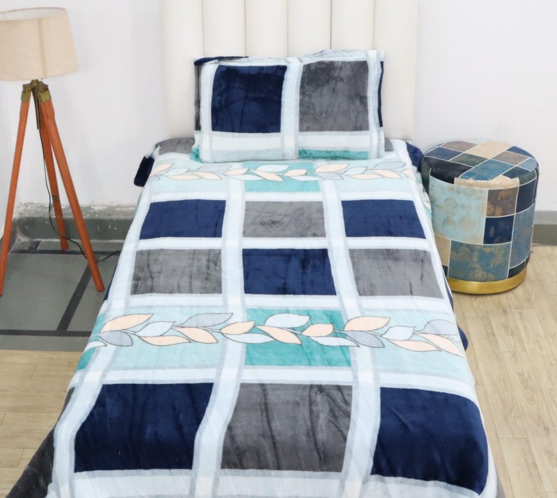 RD TREND 190 Gsm Flannel Warm Bedsheets 210 TC For Winter Single Flat Size (60X90 Inches) With 1 Pillow Cove Size (18X28 Inches) Blue Box - Image 5