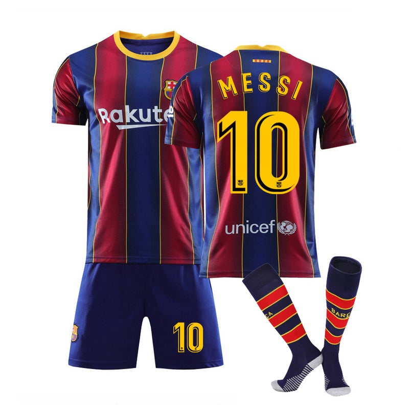 قمصان برشلونة 22-23 رقم 10 ميسي برشلونة رقم 21 ديرونغ للبالغين والأطفال زي كرة القدم زي الفريق الرياضي - Image 1
