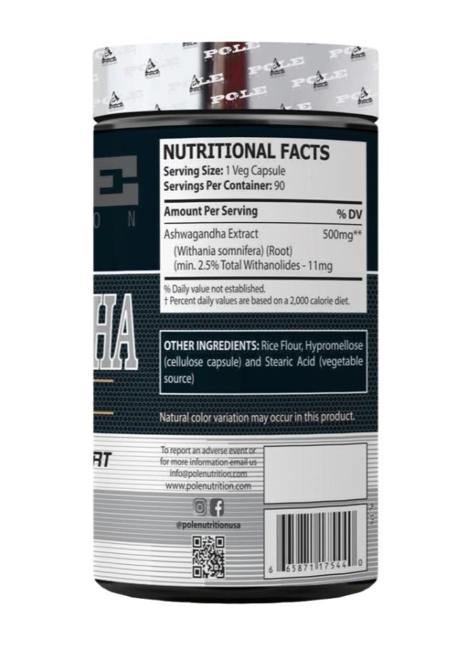 POLE NUTRITION - Ashwagandha 90 Veg Capsules - Natural Stress Relief & Immune Support - Image 1