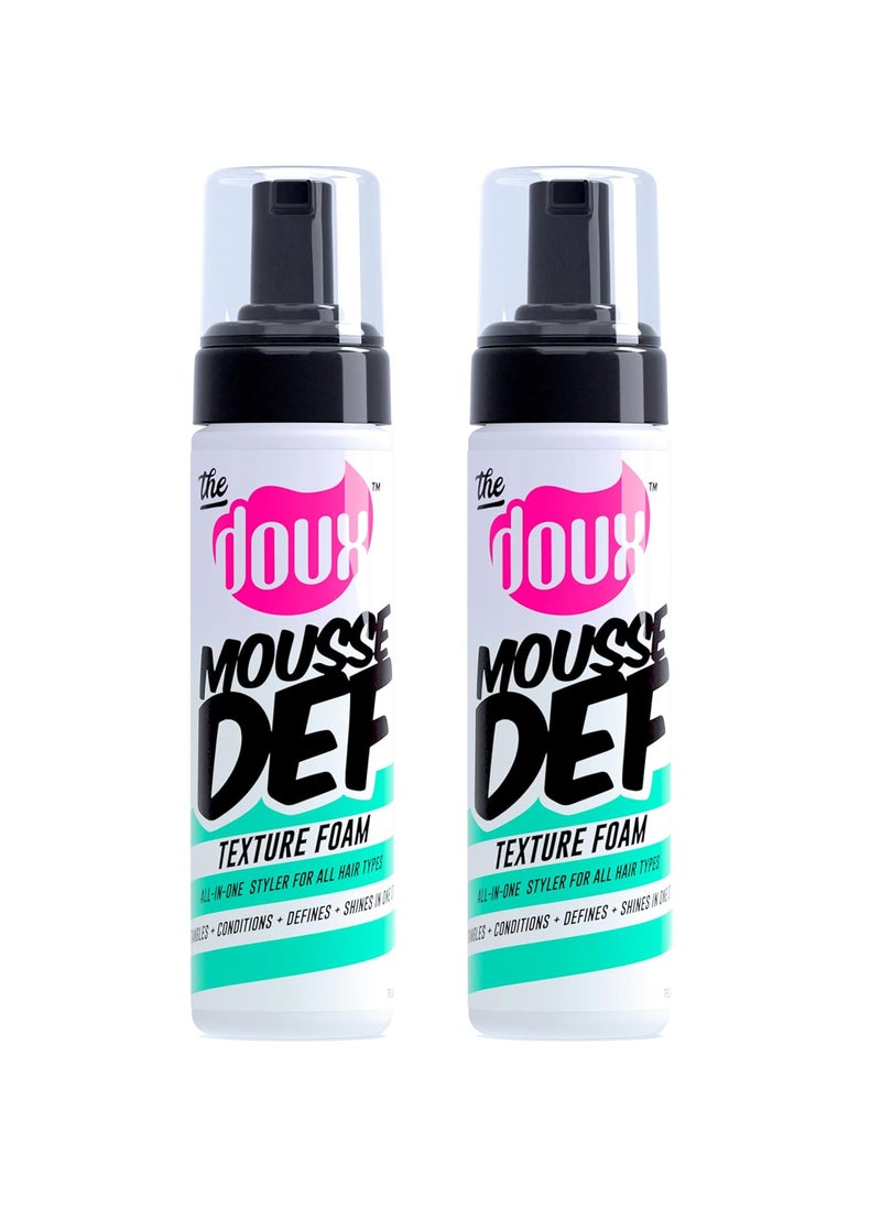THE DOUX The Doux Mousse Def Texture Foam, Multi-Use Mousse Hair Foam to Style, Condition, Define, Volumize, and Add Shine - 7oz, 2 Pack 