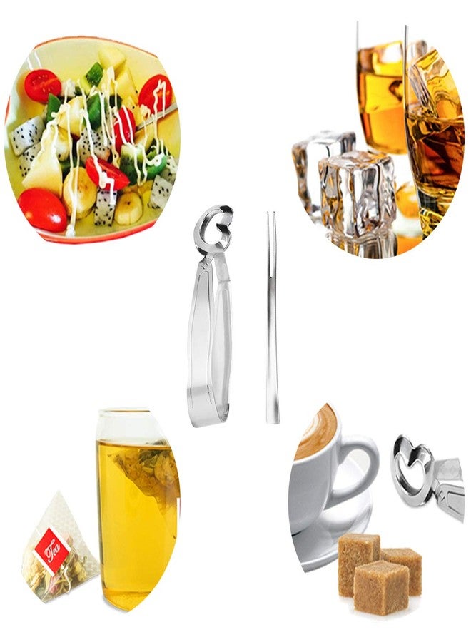 GOODFEER 6 PCS Escargot Tongs Stainless Steel Kitchen Food Tong with Seafood Forks for Snails, Fruit Salad, Cake, Tea Bag, Ice for Drinking, Square Sugar for Coffee, Dishwasher Safe - Image 5