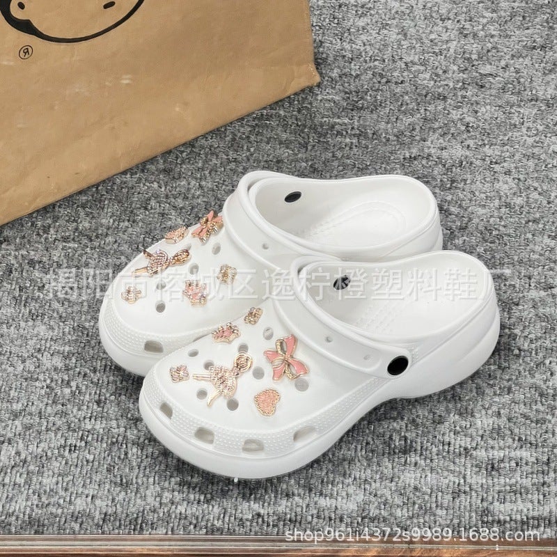 Cute Cartoon Casual Clogs For Outer Wear Thick-Soled Height-Increasing Anti-Slip Sandals - Image 1