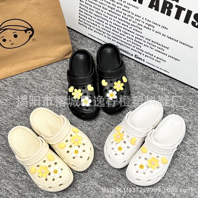 Cute Cartoon Casual Clogs For Outer Wear Thick-Soled Height-Increasing Anti-Slip Sandals - Image 4