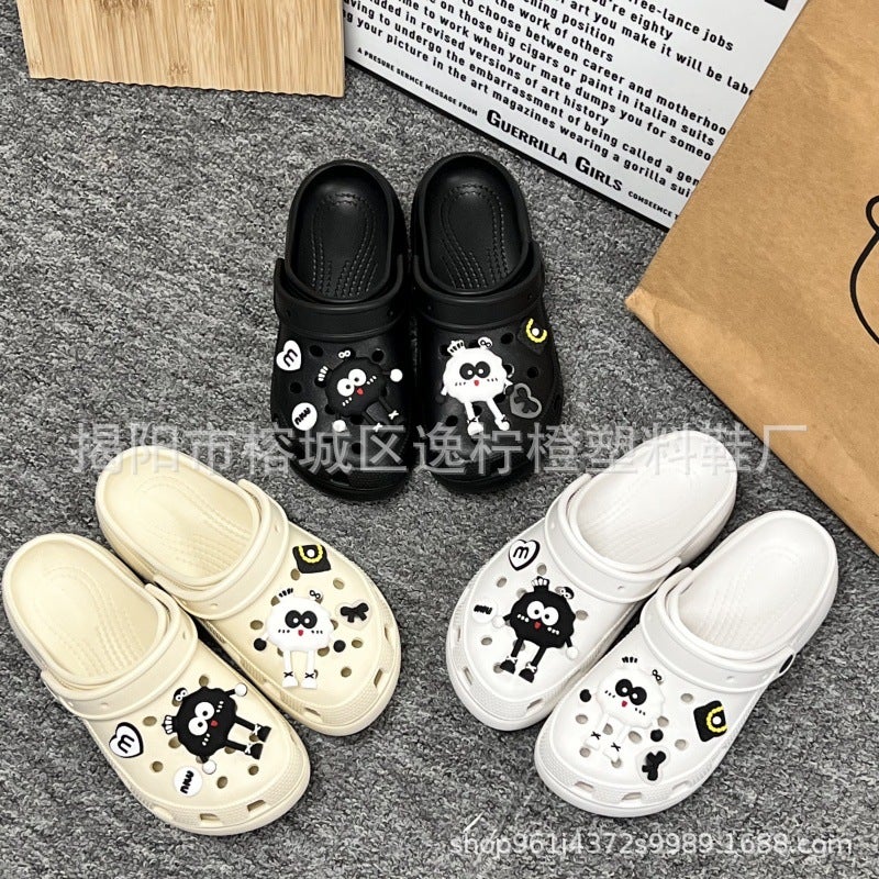 Cute Cartoon Casual Clogs For Outer Wear Thick-Soled Height-Increasing Anti-Slip Sandals - Image 5