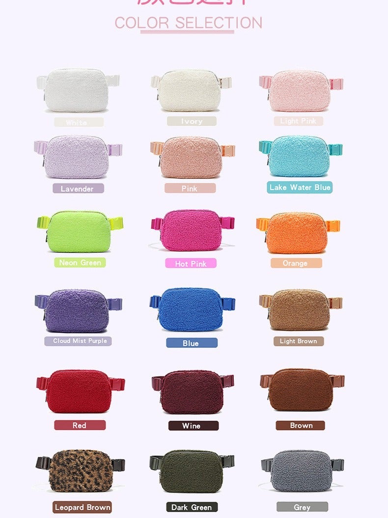 Lulu Same Style Waist Bag Sports Chest Bag Outdoor Little Girl Bag Lambswool Casual Messenger Bag Lulu Waist Bag - Image 2