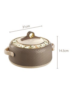NAYASA Coral Hotpot Stainless Steel Insulated Casserole Food Container with Comfortable Handles Brown 5000ml  - Image 4