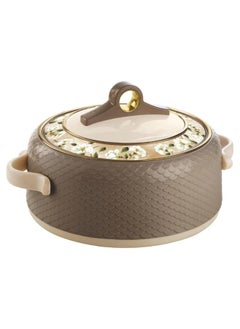 NAYASA Coral Hotpot Stainless Steel Insulated Casserole Food Container with Comfortable Handles Brown 5000ml  - Image 1