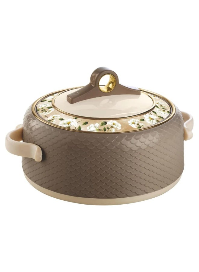 NAYASA Coral Hotpot Stainless Steel Insulated Casserole Food Container with Comfortable Handles Brown 5000ml  - Image 2