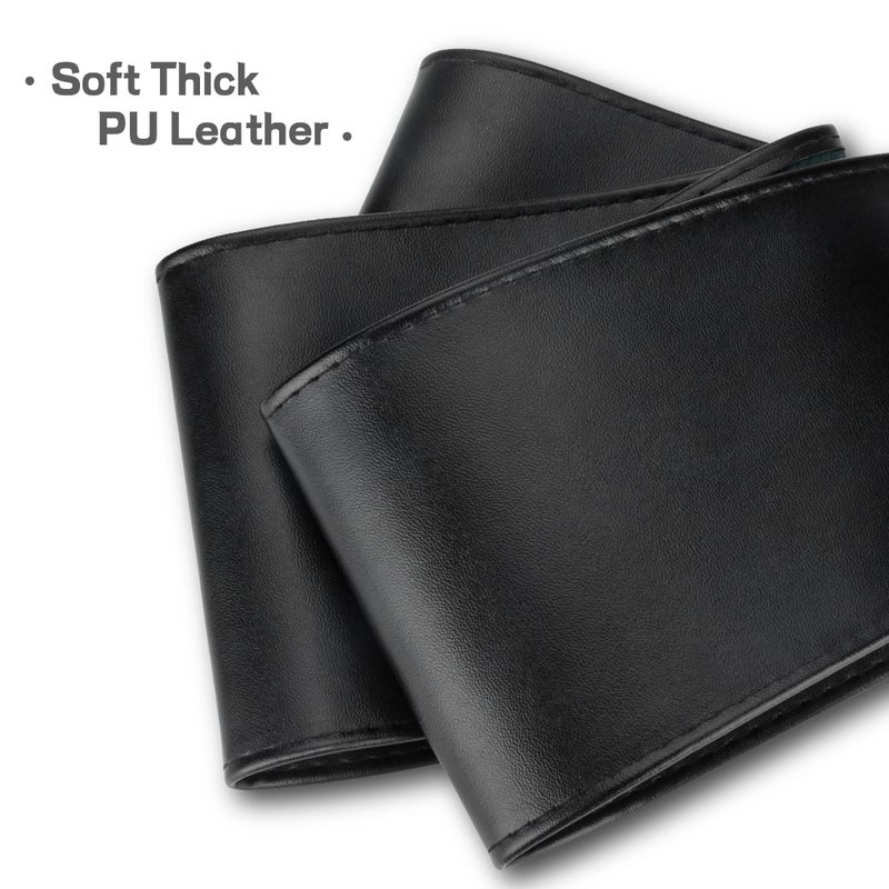 macoking Thick Black Wide Obi Belts for Women Faux Leather Corset with Lace Up Wrap Style L - Image 5