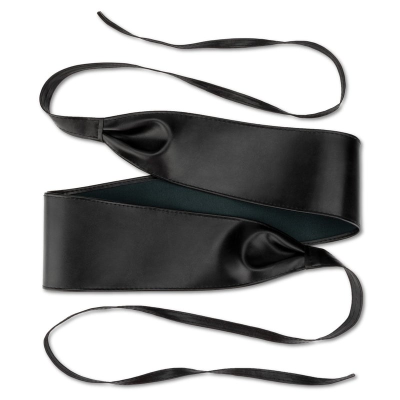 macoking Thick Black Wide Obi Belts for Women Faux Leather Corset with Lace Up Wrap Style L - Image 4