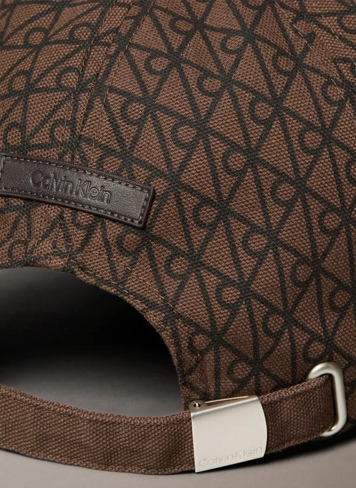CALVIN KLEIN LEATHER PATCH curved peak CAP