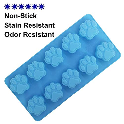 DaKuan 4-Pack Food Grade Silicone Paw Print Mold | Reusable Pet Ice Candy Chocolate Bakery Molds | Oven, Freezer & Dishwasher Safe - Image 3