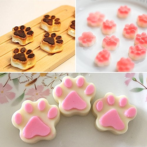 DaKuan 4-Pack Food Grade Silicone Paw Print Mold | Reusable Pet Ice Candy Chocolate Bakery Molds | Oven, Freezer & Dishwasher Safe - Image 5