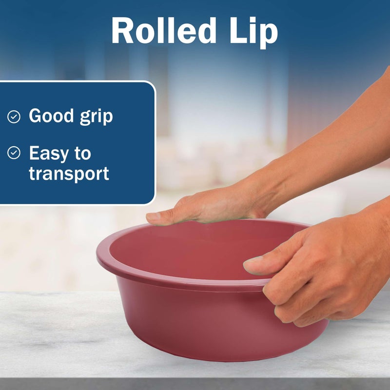 TenderGentle Plastic Wash Basin - 5 Pack of 5 Liter Round Plastic Tub with Rolled Rim - Good for Washing Veggies, Laundry, and Hands and Feet - Good for Hospitals, Nursing Homes, and Medical Facilities - Image 4