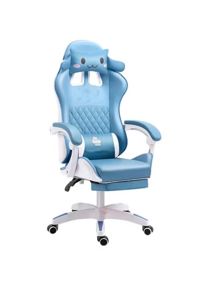 Huitich Blue Cartoon Gaming Chair with Footrest Ergonomic Study & Gaming Chair - Image 1