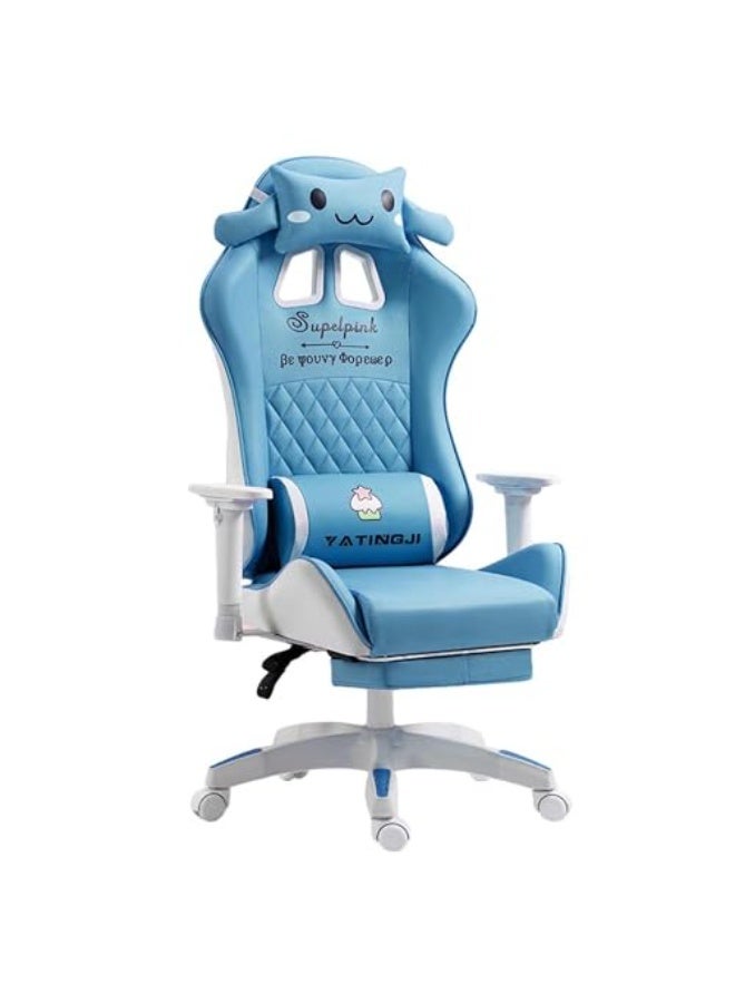Huitich Blue Cartoon Gaming Chair with Footrest Ergonomic Study & Gaming Chair - Image 4