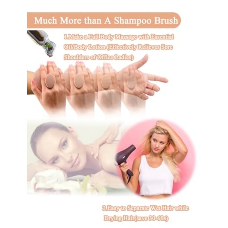 Head Massager Scalp Stress Relax [Cameo Brown] Scalp Massager Hair Growth Shampoo Brush for Dandruff Dog Hair Brushs for Shower Soft Silicone Scalp Scrubber for Animal Gift for Wife Girls Mother - Image 3
