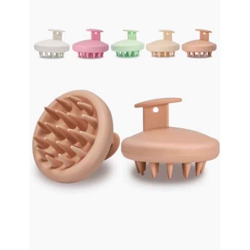Head Massager Scalp Stress Relax [Cameo Brown] Scalp Massager Hair Growth Shampoo Brush for Dandruff Dog Hair Brushs for Shower Soft Silicone Scalp Scrubber for Animal Gift for Wife Girls Mother - Image 1