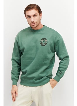 PUMA Men Sportswear Fit Long Sleeve Brand Logo Sweatshirt, Olive  - Image 1