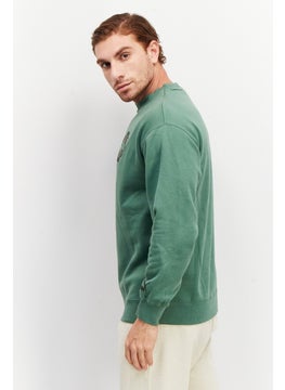 PUMA Men Sportswear Fit Long Sleeve Brand Logo Sweatshirt, Olive  - Image 4