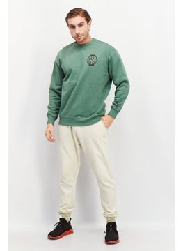 PUMA Men Sportswear Fit Long Sleeve Brand Logo Sweatshirt, Olive  - Image 3