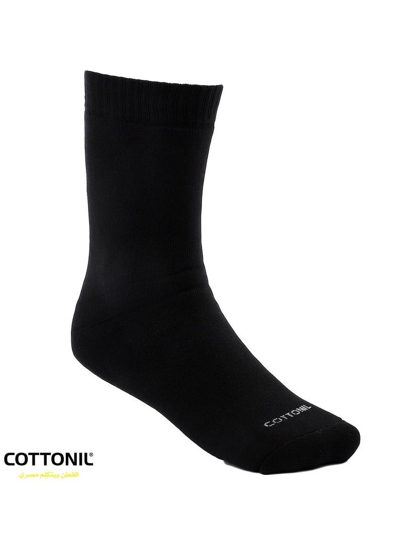 Cottonil Pack of 6 Cotton Half Towel Sport Socks for Men - Black - Image 2