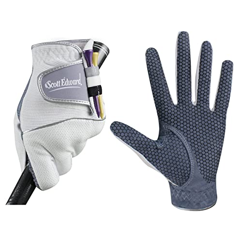 Scott Edward Mens Golf Glove, No-Slip, Breathable, Soft, Washable, Worn on Left Hand, Dark Blue Palm - Image 1