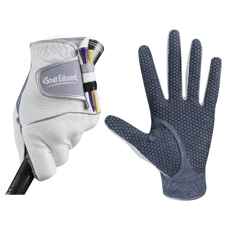 Scott Edward Mens Golf Glove, No-Slip, Breathable, Soft, Washable, Worn on Left Hand, Dark Blue Palm - Image 3