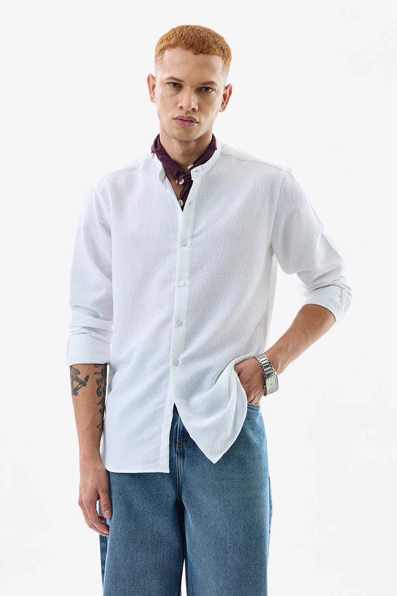 SNITCH Reese White Seersucker Shirt