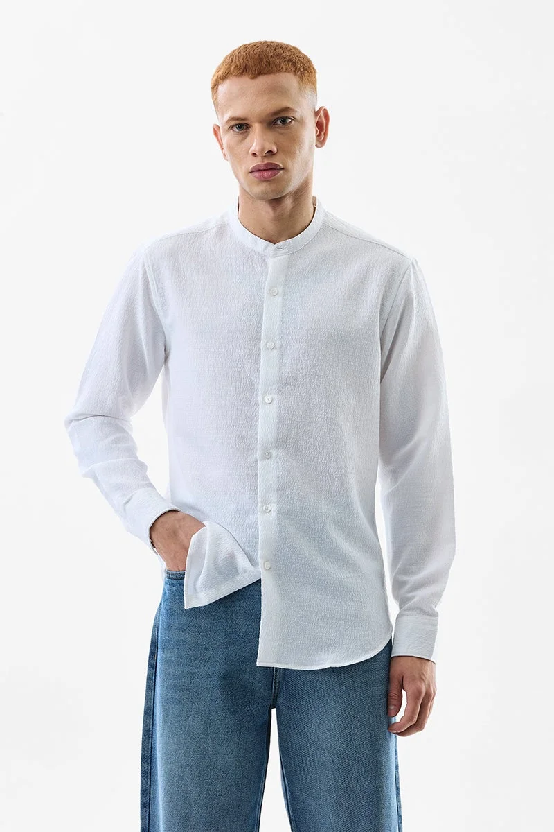 Snitch Off White Reese White Seersucker Shirt for Men | Best Price UAE