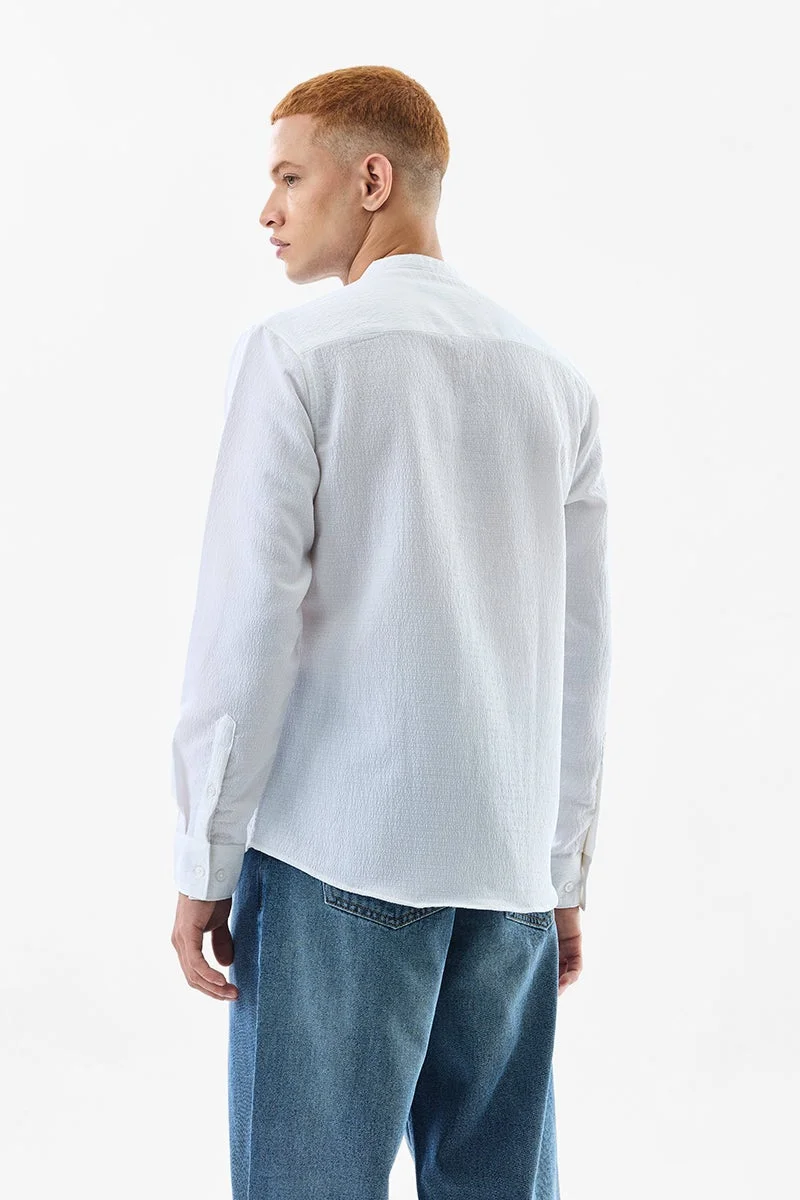 Snitch Off White Reese White Seersucker Shirt for Men | Best Price UAE