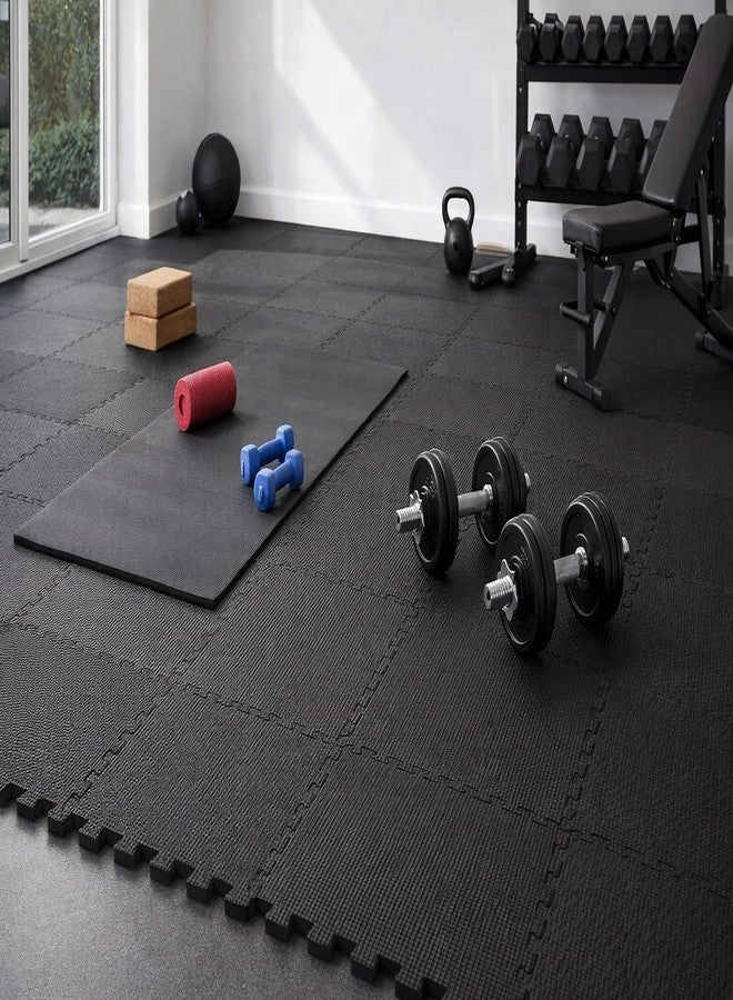 VDHJA EVA Interlocking Mat for Kids Play, Gym Exercise, and Prayer Room | Soft Cushion, Water Resistant, Non-Slip & Easy to Carry Multipurpose Foam Flooring 10 Tiles Color (Black) - Image 5