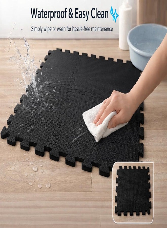 VDHJA EVA Interlocking Mat for Kids Play, Gym Exercise, and Prayer Room | Soft Cushion, Water Resistant, Non-Slip & Easy to Carry Multipurpose Foam Flooring 10 Tiles Color (Black) - Image 3