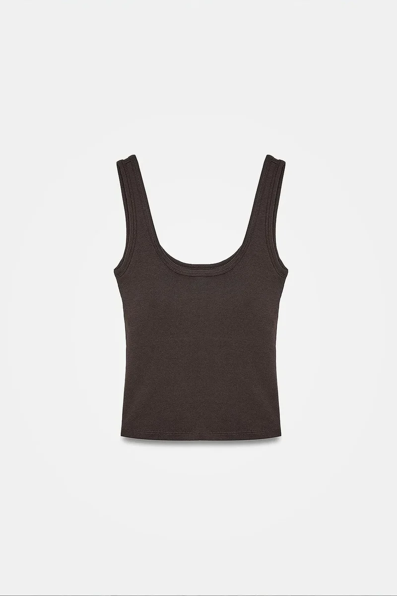 Dilvin Black DILVIN Slim Fit Sleeveless Jersey Cami Blouse for Women | Best Price UAE
