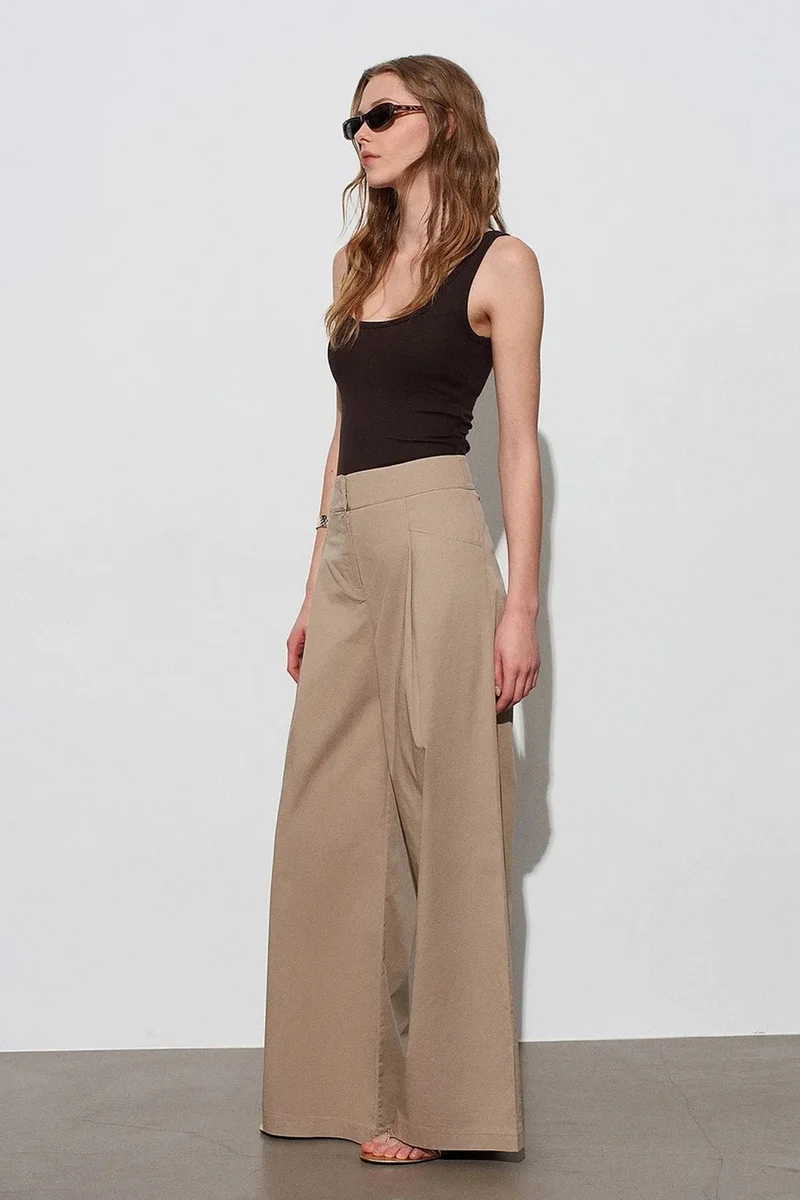 DILVIN Slim Fit Sleeveless Jersey Cami Blouse