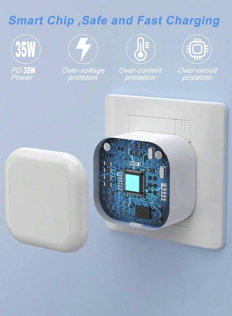 ESCASE Fast Charger With USB C Port 35 Watt with 1M iPhone Fast Charging Cord Type C to C for iPhone 15 Pro max/15 Pro/16 Pro max/16 Pro /17 pro/17 Pro Max and all Type C mobiles - Image 3