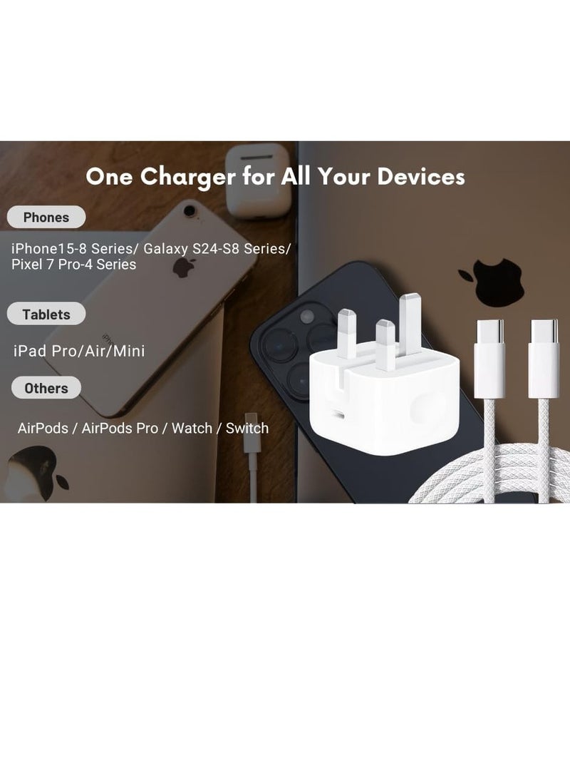 ESCASE Fast Charger With USB C Port 35 Watt with 1M iPhone Fast Charging Cord Type C to C for iPhone 15 Pro max/15 Pro/16 Pro max/16 Pro /17 pro/17 Pro Max and all Type C mobiles - Image 5