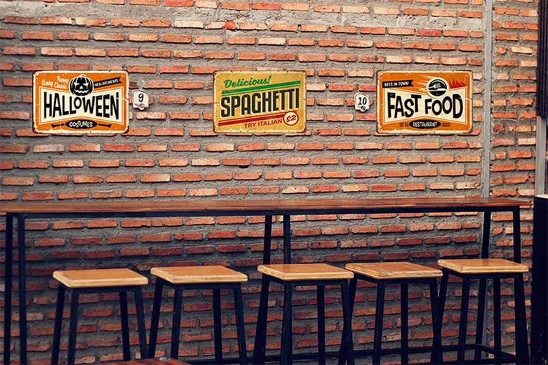 AOYEGO Spaghetti Tin Sign,Try Italian Delicious Food Restaurant Vintage Metal Tin Signs for Cafes Bars Pubs Shop Wall Decorative Funny Retro Signs for Men Women 8x12 Inch - Image 4