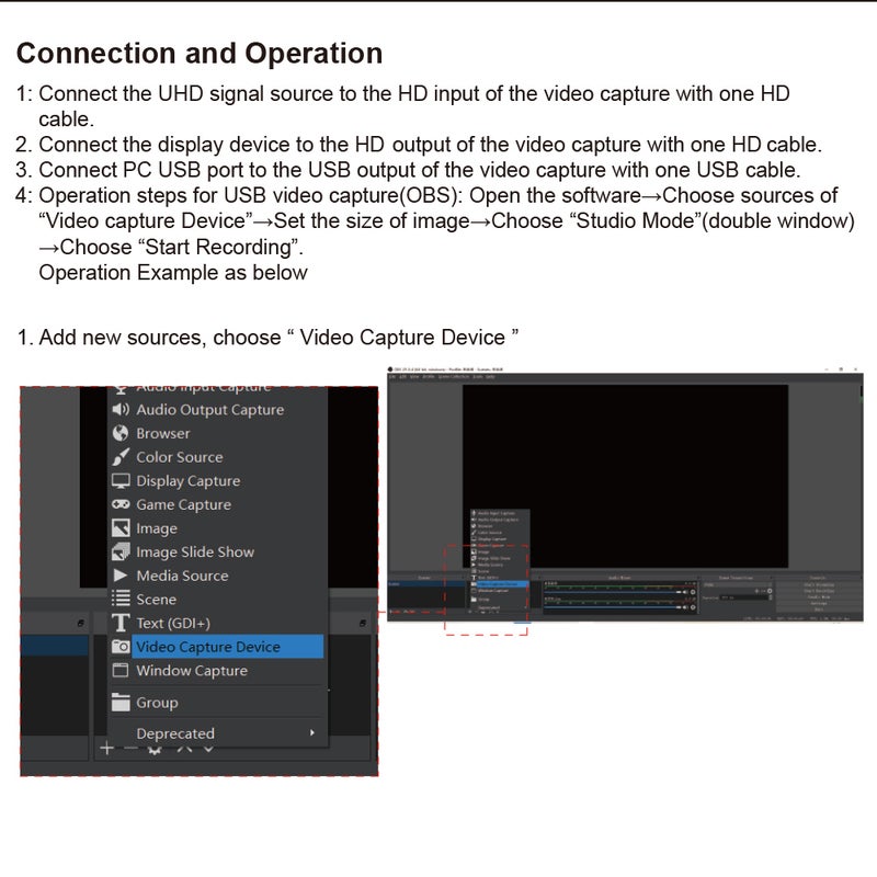 بطاقة التقاط الفيديو عالية الدقة مع خيار التسجيل الدائري عالي الدقة بطاقة التقاط USB 3.0 محول الفيديو البث المباشر مدخلات 4K ومخرجات 1080P 60 إطارًا في الثانية اللون الأسود - Image 5
