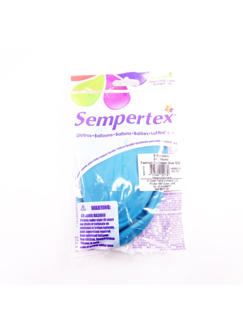 Sempertex 100g Latex Balloons, Caribbean Blue - Image 3