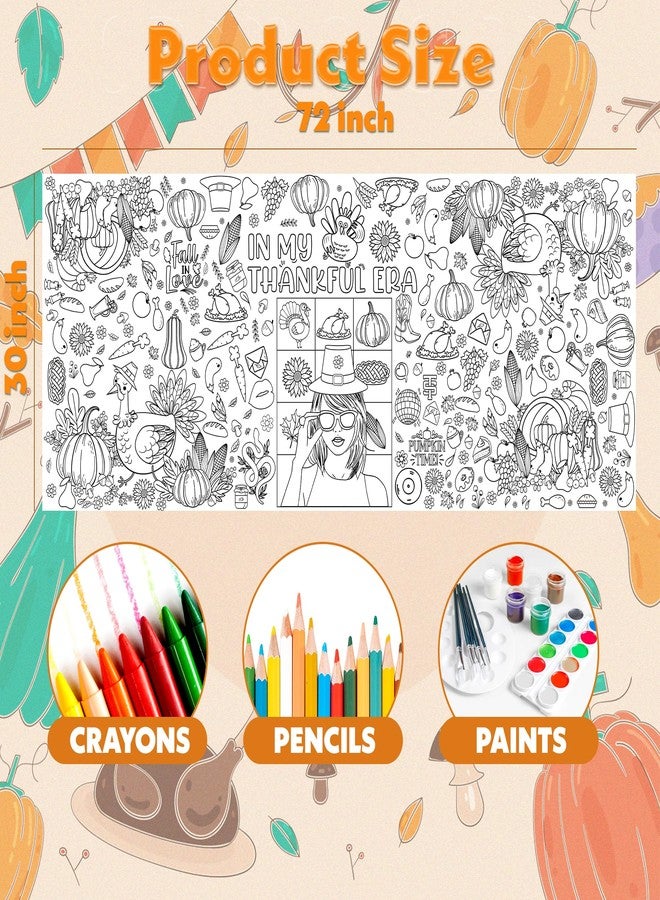 WPROICHD Thanksgiving Giant Coloring Poster/Tablecloth - Thanksgiving Crafts for Kids - 30 x 72 Inches Jumbo Coloring Banner Kids Games Gifts Activities Decor Party Favors | Thanksgiving Decorations - Image 3
