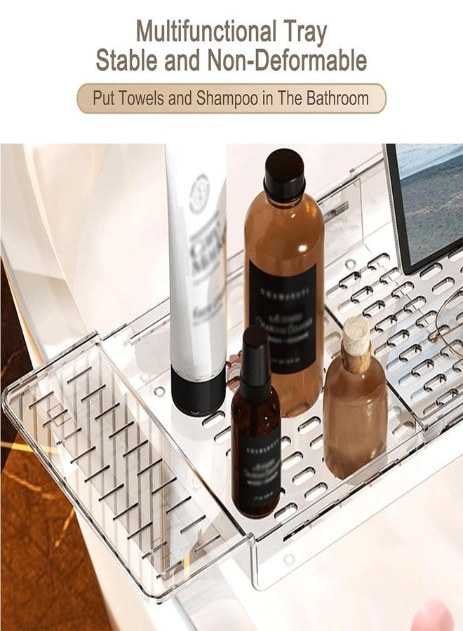 زينيا حامل منظم حمام زينيا، صينية منظم حمام قابلة للسحب متعددة الاستخدامات، صينية أنيقة متعددة الوظائف لإكسسوارات الحمام - Image 2
