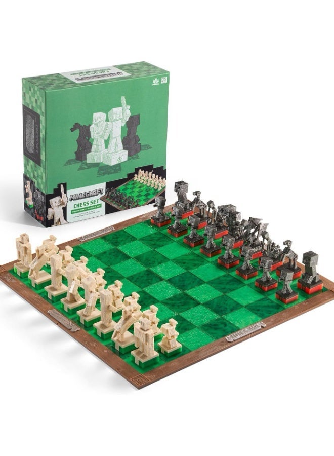 ماين كرافت مجموعة شطرنج مستوحاة من عالمي - مناسبة لجميع الأعمار - تعزز التفكير الاستراتيجي والمتعة - Image 1