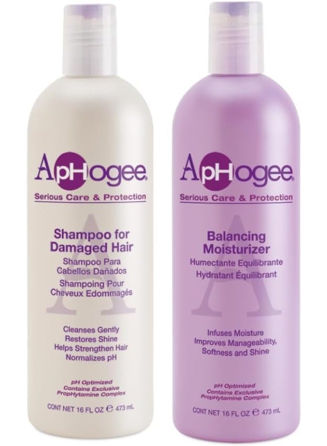 شامبو أبوجي للشعر التالف + مرطب متوازن 16 أونصة "مجموعة"