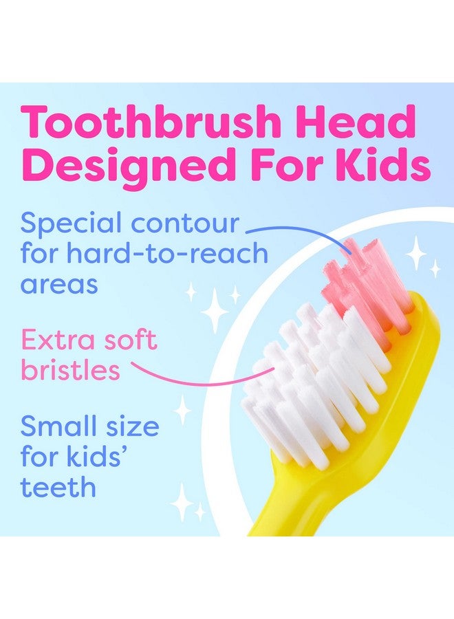Trueocity Kids Toothbrush 4 Pack - Soft Bristles With Suction Cup - Toothbrush Kids, Child Sized Brush Heads (3-10 Year Old) Kid Toothbrush With Easy Storage - Toddler, Girl & Boy Set (4-Pack, Multi-Color) - Image 3