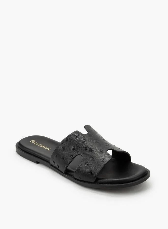 Le Confort BLACK Women Textured Slip-On Sandals for Women | Best Price UAE