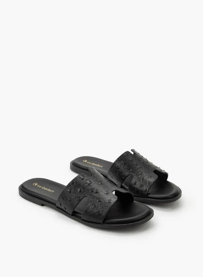 Le Confort BLACK Women Textured Slip-On Sandals for Women | Best Price UAE